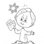 דף צביעה - ילד אוכל מצה